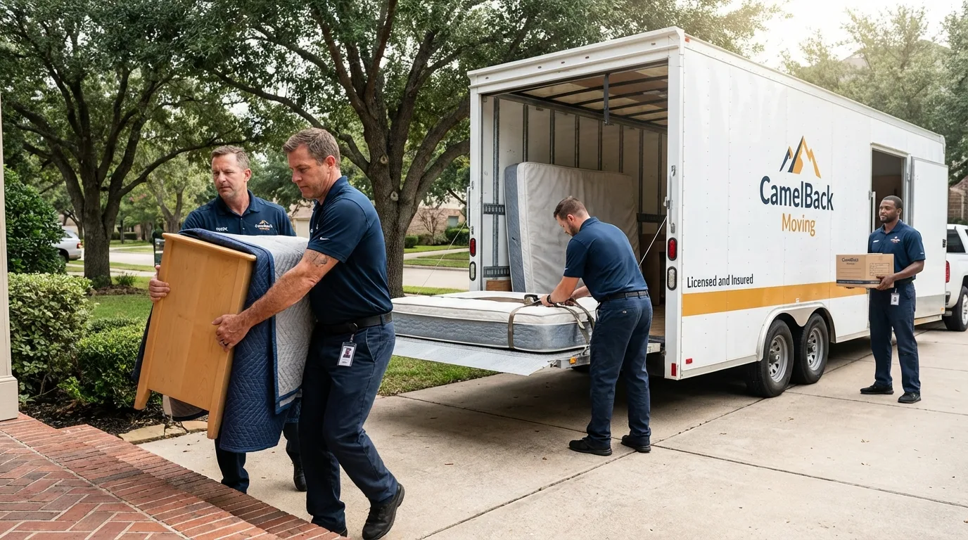 Crew loading residential truck for cross-state move from Richwood, NJ