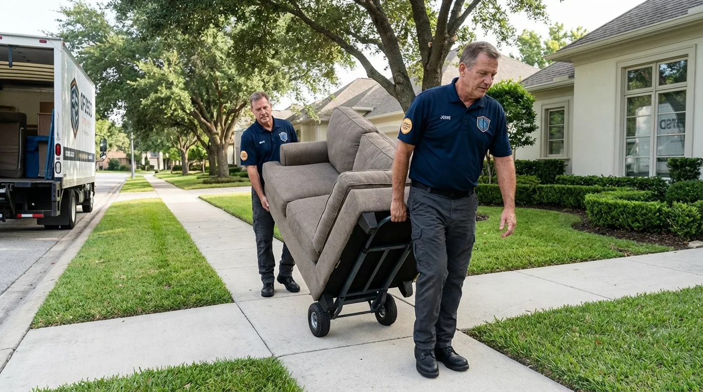 Local residential moving crew loading furniture in Richwood, NJ